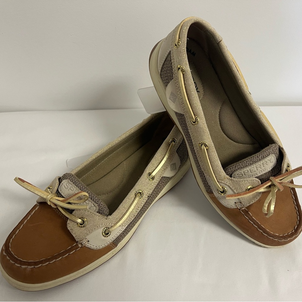 Sperry Top Sider Boat Shoes Womens Angelfish Brown Leather Casual Size 7.5